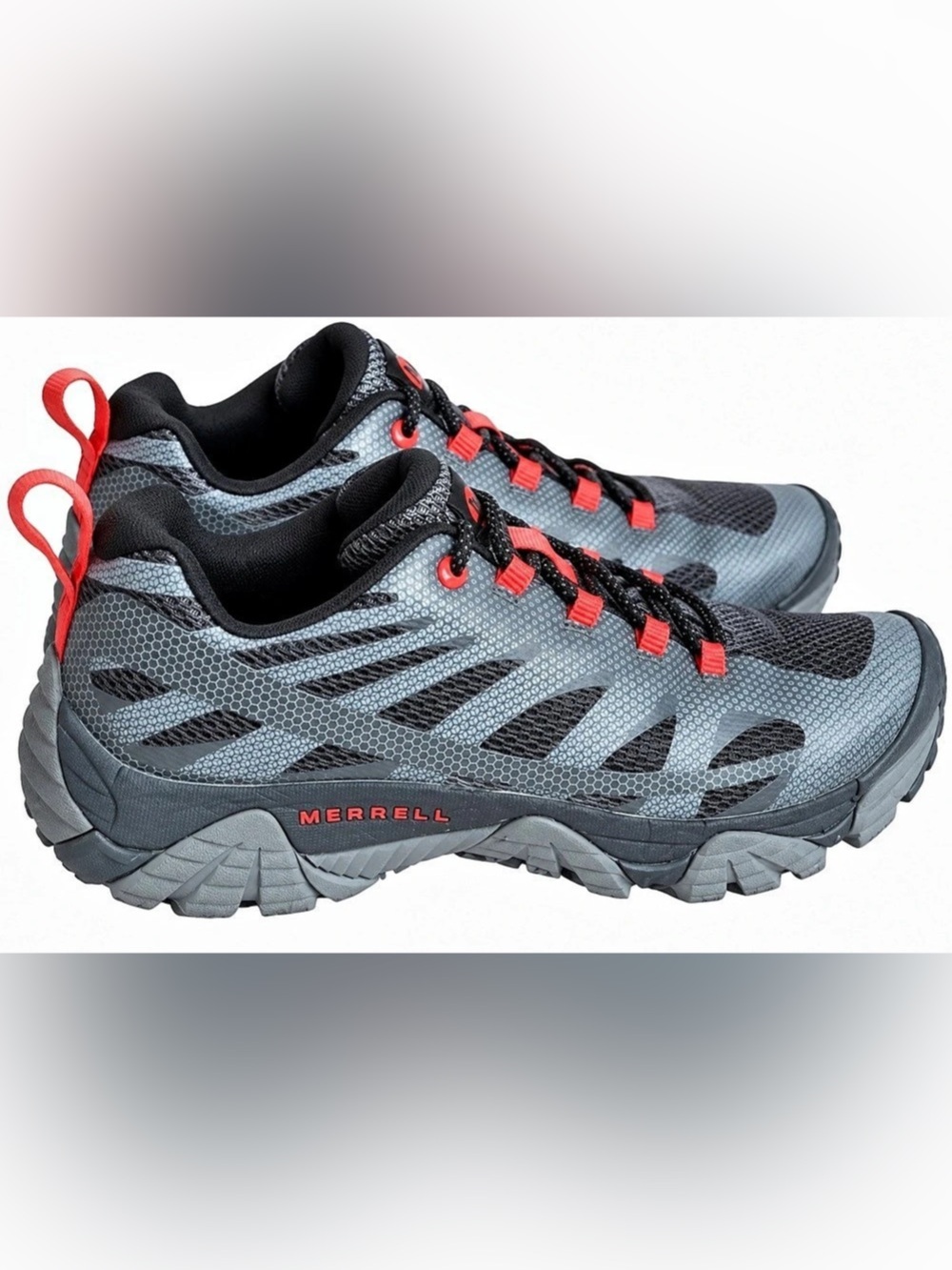 Merrell Moab Edge 2 Men's Gray, Orange & Black Trail/Hiking Shoes- Mens 9